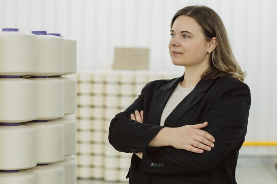 a female supervisor at a large textile manufacturer