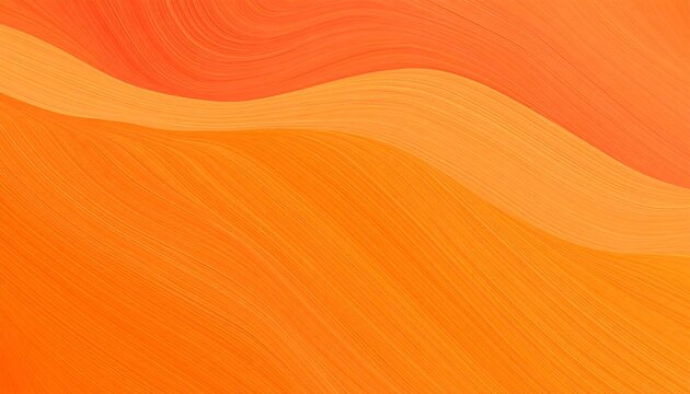 A vibrant, flowing abstract art piece featuring three layers of warm, orange hues. The waves add depth and movement