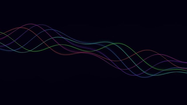 Abstract Colorful Wave Lines Animation Background