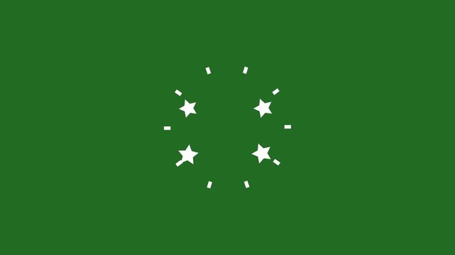 Circle fireworks line blast animation of circle burst motion graphics, flat vector doodle style pop up effect, shiny spark transition, 4k loop background, Green screen, alpha channel