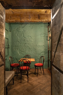 Bar in loft style with vintage furniture