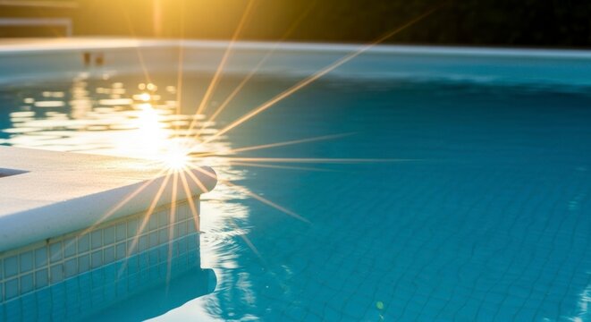 Sparkling water surface reflecting sunlight abstract background for summer season