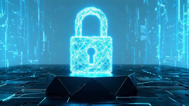 Digital padlock on circuit background symbolizing freedom, adventure, and exploration