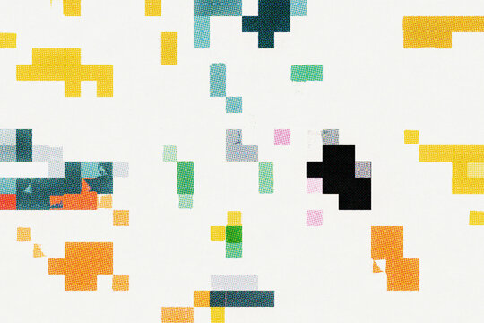 Contemporary Geometric Mosaic With Bright Tones