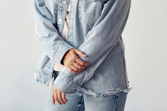 Casual outfit featuring denim jacket and jeans