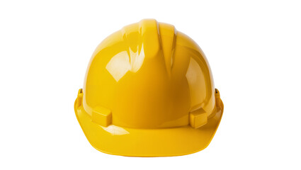 Fototapeta premium Yellow hard hat safety helmet, isolated on transparent background