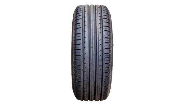 New car tire tread pattern, isolated on transparent background