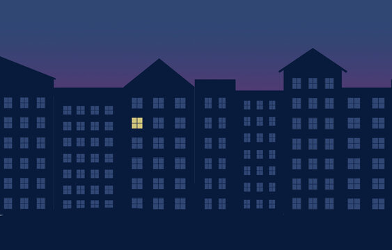 City buildings, apartments in a downtown neighborhood are seen in an illustration. This is an illustration.