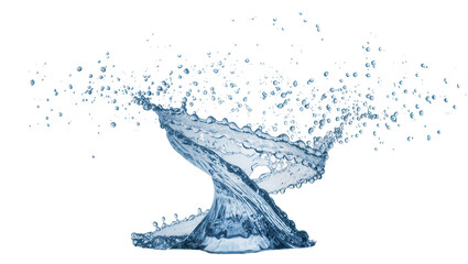 Dynamic liquid splash forming a vortex, isolated on transparent background © Maria