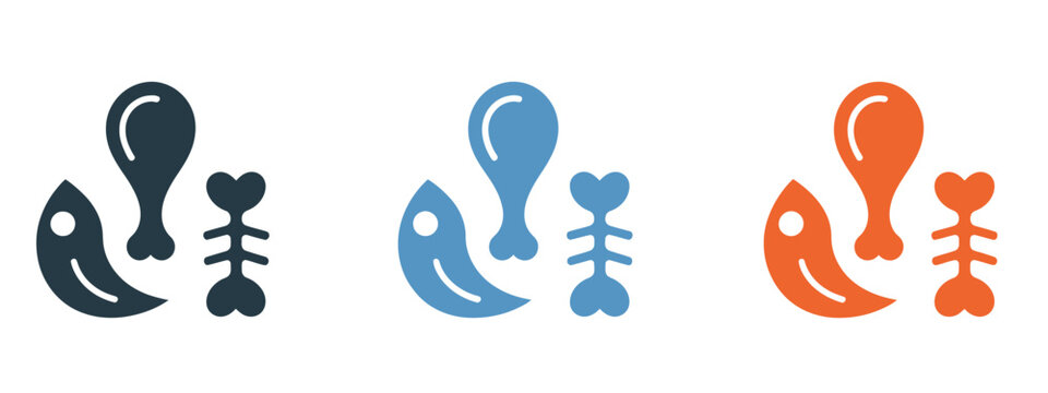 Food Waste Icons Apple Core Fish Bone Chicken Leg Discard Garbage Compost Recycling Vector Illustration Design Isolated Background