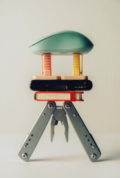 Supplies and items sculpture