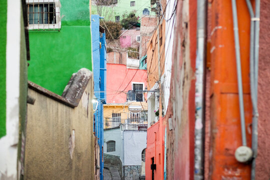 Colorful Narrow Alleyway in Guanajuato