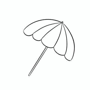 umberella beach sketch