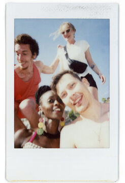 Group of Friends Enjoying a Sunny Day at the Beach