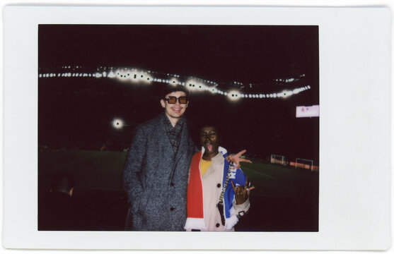 Couple at soccer game 