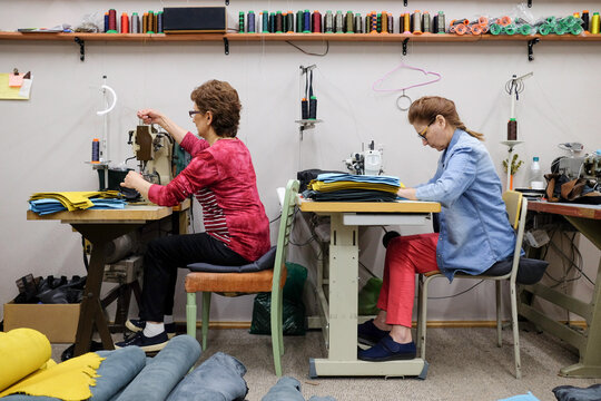 Focused Craftsmanship in a Textile Workshop

