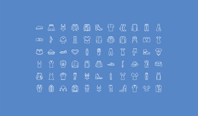 outline clothes icons set - henley shirt, waistcoat, padded vest. editable vector for web and mobile ui © IconArt