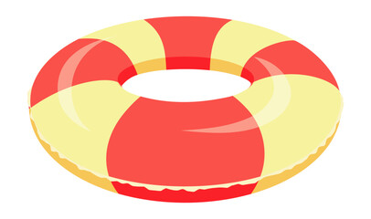 浮き輪のイラスト素材：夏の海やプールで遊ぶレジャー用アイコン / Life Buoy and Swim Ring Illustration © kishi-yu