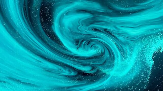 Abstract swirling blue and teal patterns