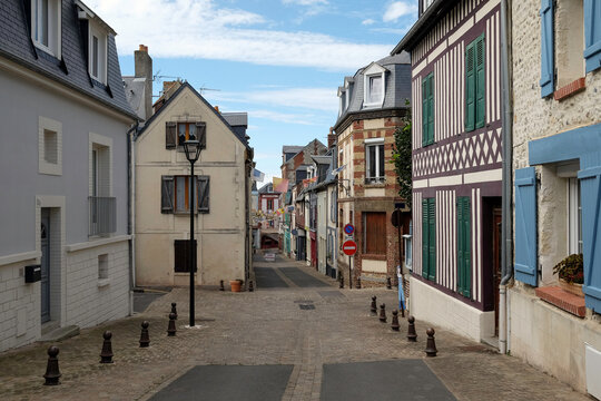 Traditional Street with Colorful Shutters