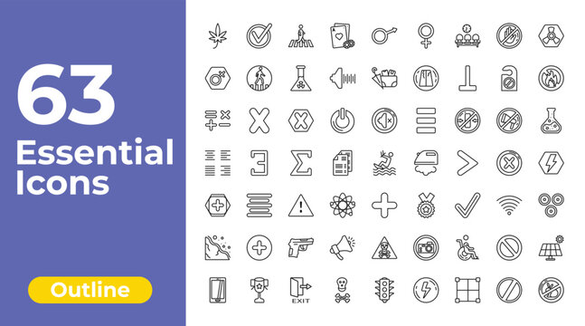 outline signs icons set - gambling, lost items, panels. editable vector for web and mobile ui