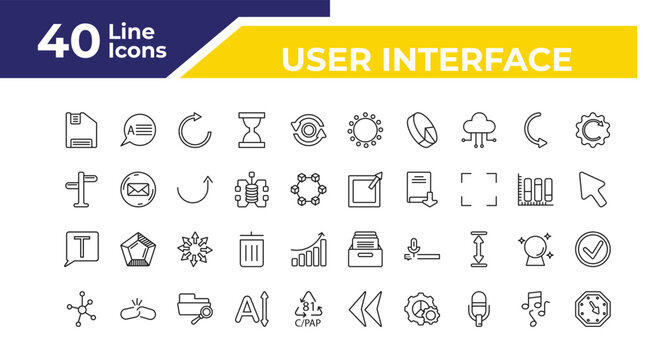 outline user interface icons set - crossroads, text box, connectivity. editable vector for web and mobile ui