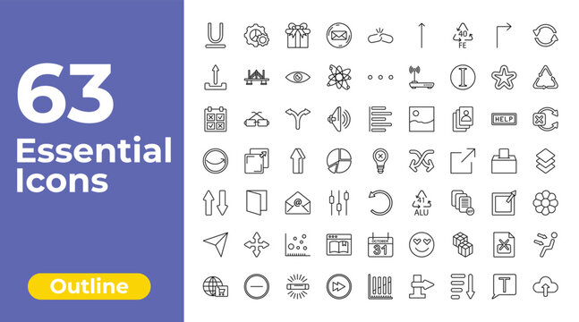 outline user interface icons set - email envelope button, more, air outlet. editable vector for web and mobile ui