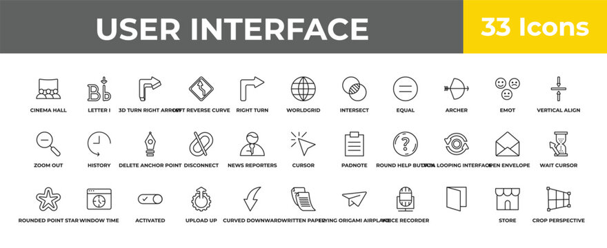 outline user interface icons set - delete anchor point, window time, crop perspective. editable vector for web and mobile ui