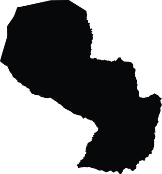 Paraguay Map Silhouette Vector illustration