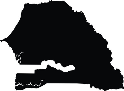 Sao Senegal Map Silhouette Vector illustration