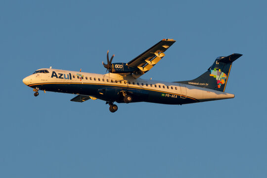Azul ATR 72-600 turboprop aircraft at Viracopos International Airport Campinas Brazil on March 21, 2026.