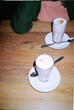 Two hot chai drinks