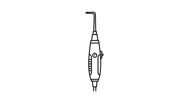 Dental scaler tool icon, ultrasonic teeth cleaning equipment, vector illustration