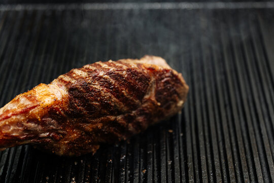 Steak Cooking on Grill