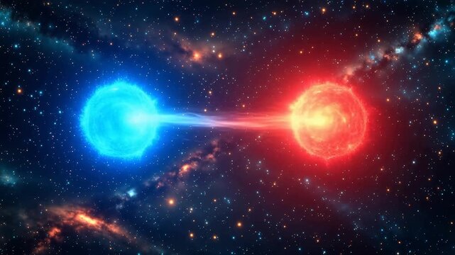 Two stars in space for creative digital media and web design