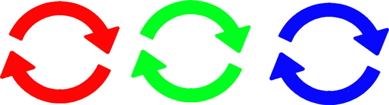 Circular Refresh Arrow Icon Vector set multicolor  (Reload / Sync Symbol)