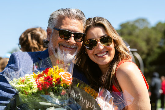 Family Grad Celebration with Flowers