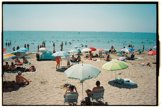 Summer Crowd at Sitges Beach, Spain