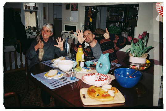 Friends Enjoying Breakfast at Home With a Cheerful Atmosphere