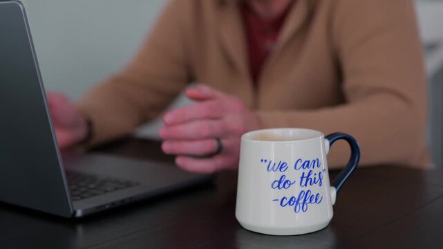 Middle Aged Man Testing Classic Dad Joke Generator Web Application - Dad Jokes On Demand Comic Relief Concept