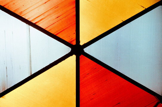 Colorful geometric panel pattern