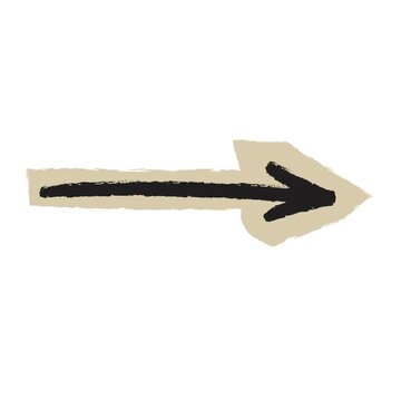 Animation of hand drawn cut out pointing arrow.