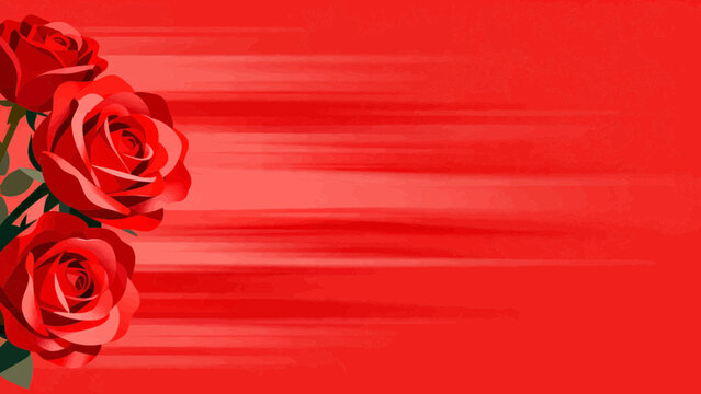 Red roses on decorative red background