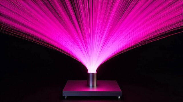 Pink light fiber optic display symbolizing financial stability and economic growth