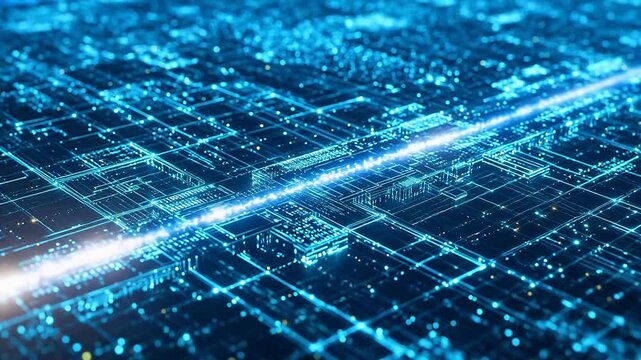 Abstract digital circuit pattern symbolizing growth and future success
