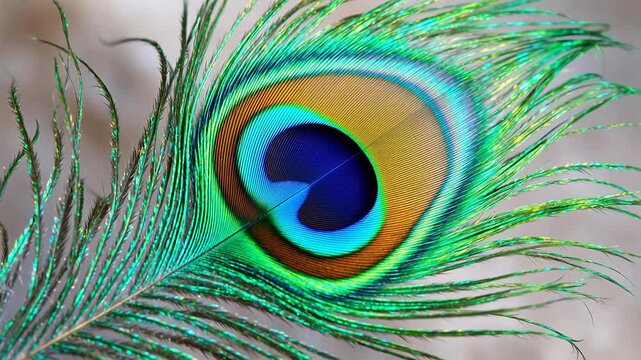 Peacock feather closeup symbolizing financial stability and economic growth