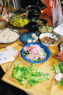 A multicultural home made  feast 