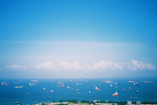 Shipping Boats on the Sea