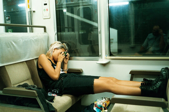 Capturing a moment inside a train
