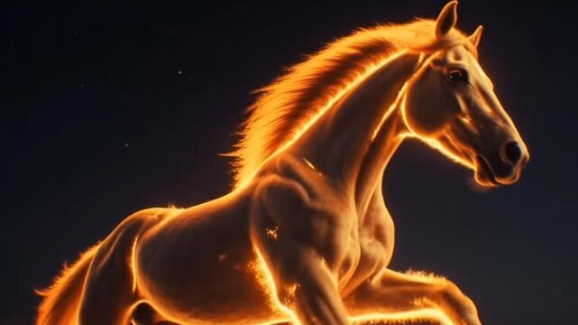horse on black background